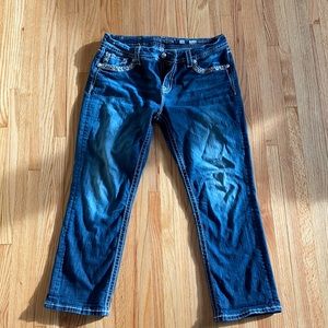 Miss Me size 32 mid-rise easy cropped jeans